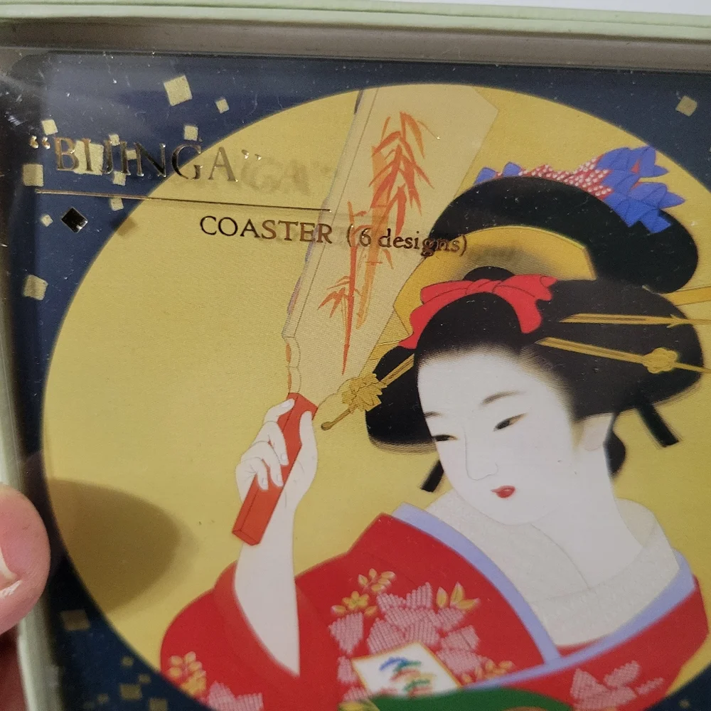Japanese Bijinga Coaster Set of 6